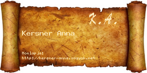 Kersner Anna névjegykártya