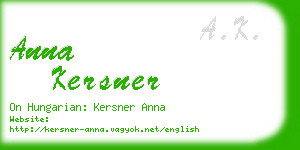 anna kersner business card